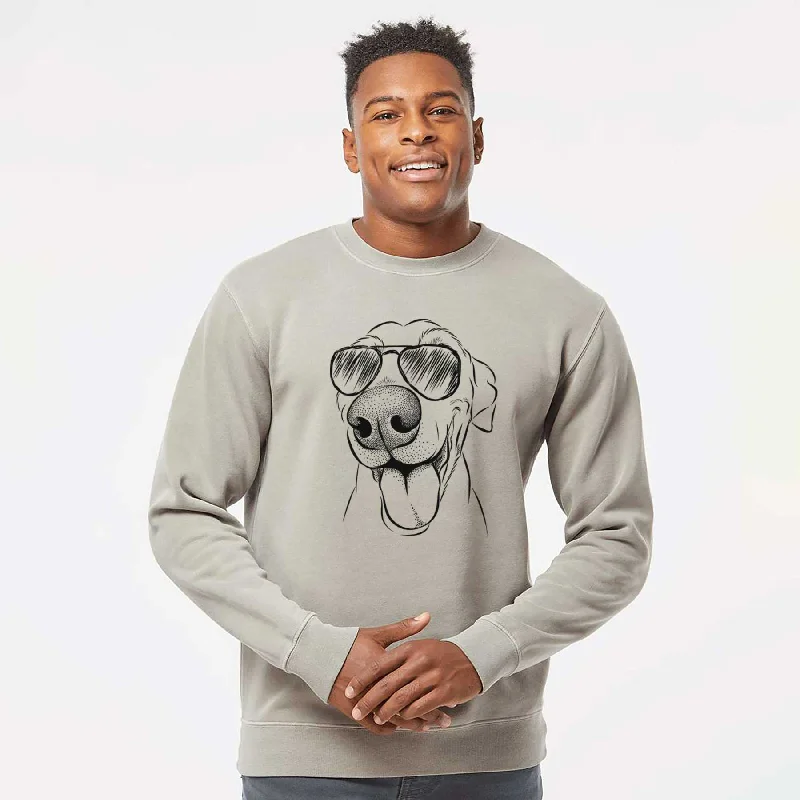 Great Bargains soft athletic sweatshirtAviator Buddy the Buddy the Sato / American Village Dog - Unisex Pigment Dyed Crew Sweatshirt Great Bargains soft athletic sweatshirtAviator Buddy the Buddy the Sato / American Village Dog - Unisex Pigment Dyed Crew Sweatshirt