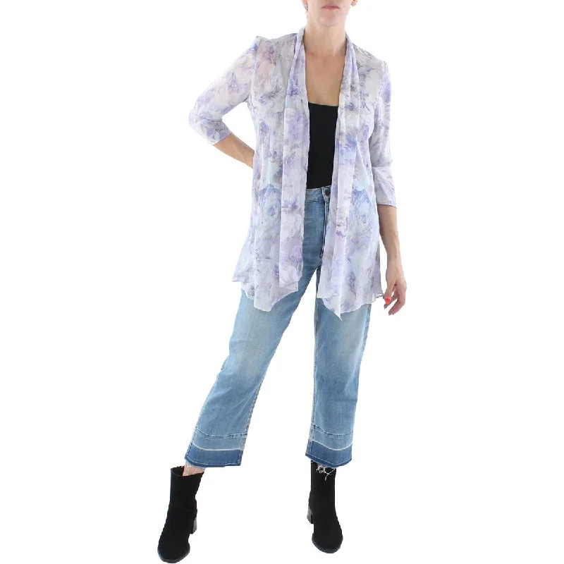 Lowest Price sleek jacketWomens Chiffon Metallic Duster Blazer