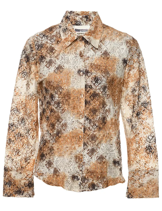 Closeout Sale fashionable jacketFloral Lace Shirt - M