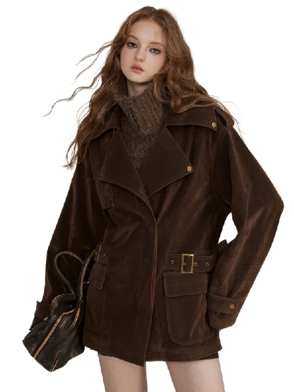 Exclusive Savings soft jacketLapel Patchwork Velvet Coat