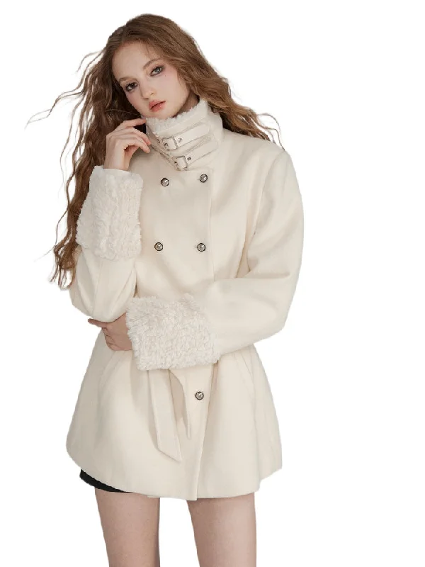 Can't Miss stylish zip jacketPatchwork Belted Waist Coat