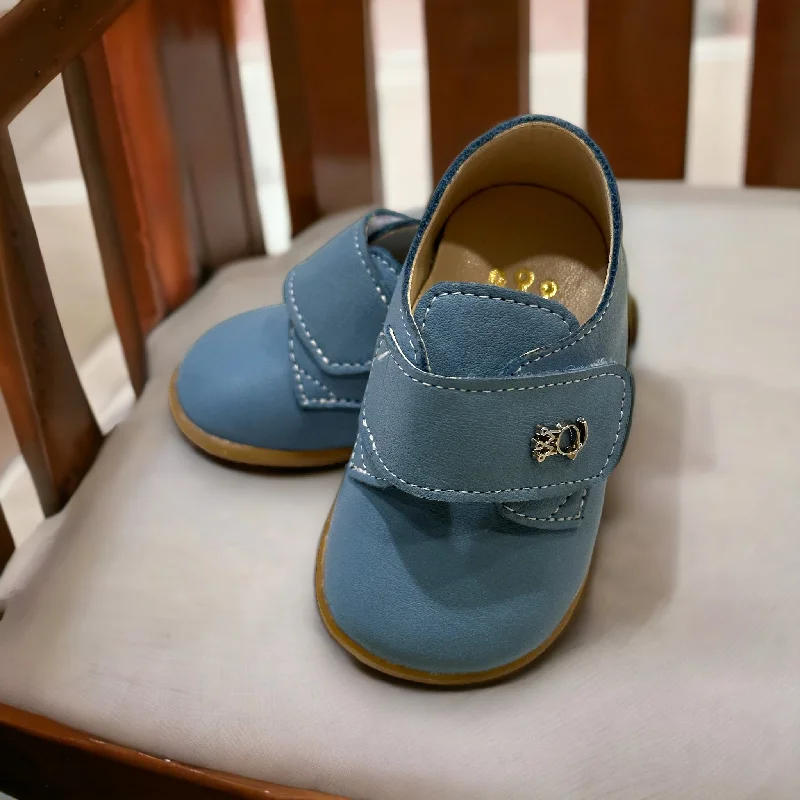 Special Price ruched dressBoys Leather Steel Blue First Walker