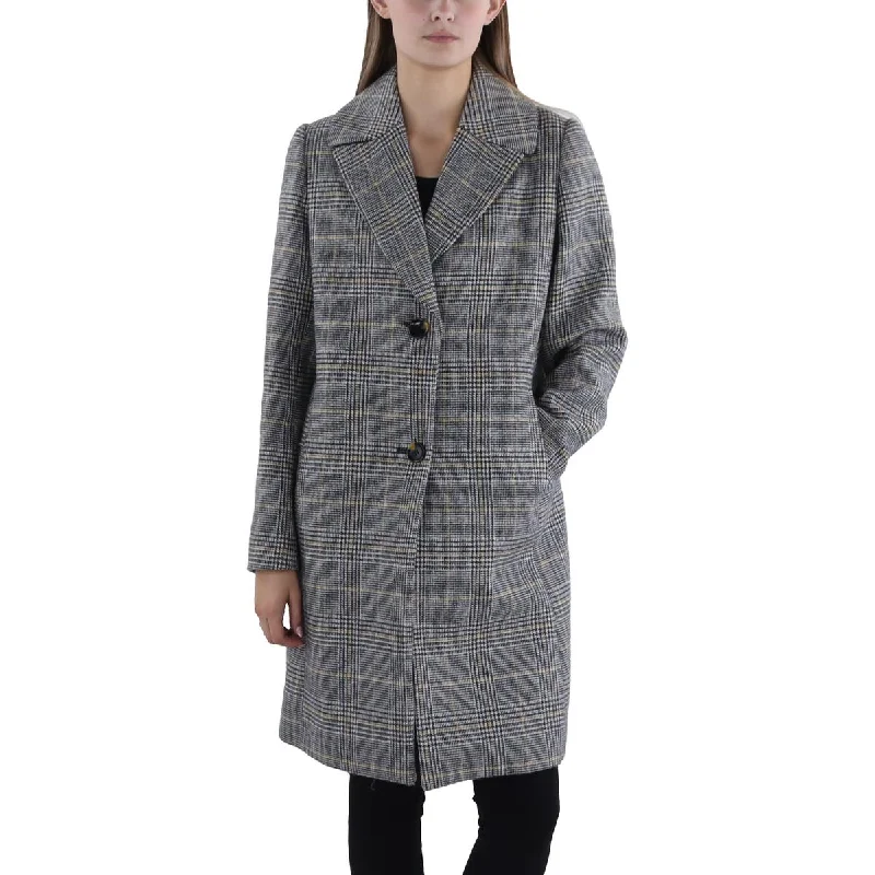 Blowout Sale trendy utility jacketWomens Wool Blend Plaid Overcoat