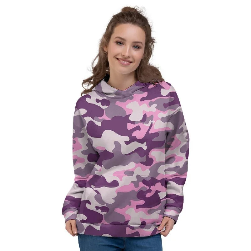 Grand Opening Sale Pink Camouflage Print Women's Hoodie