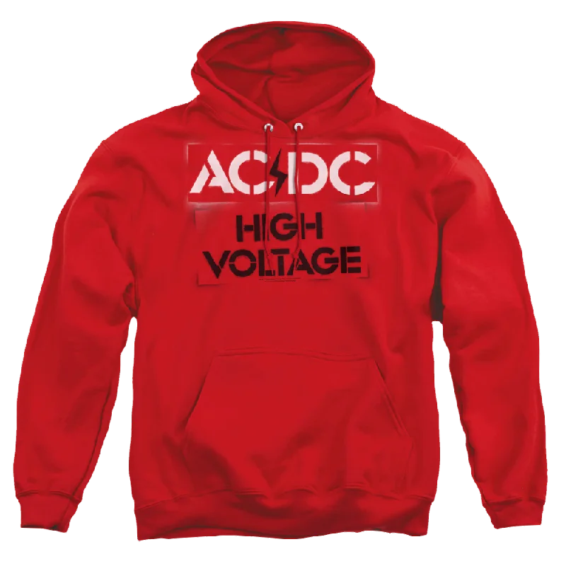 Deal Mania sporty hooded sweatshirtAC/DC High Voltage Stencil - Pullover Hoodie