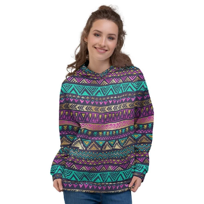 Deal of the Week Multicolor Native Aztec Doodle Women's Hoodie