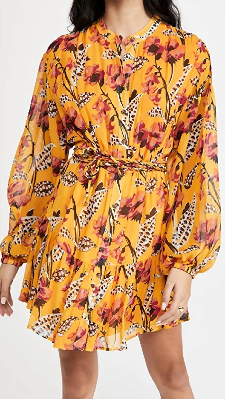 Act Fast statement dressJen Dress In Yellow Multi