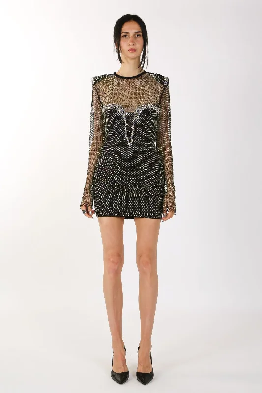 Online Only summer floral dressLong Sleeve Diamond Cut Rhinestone Dress