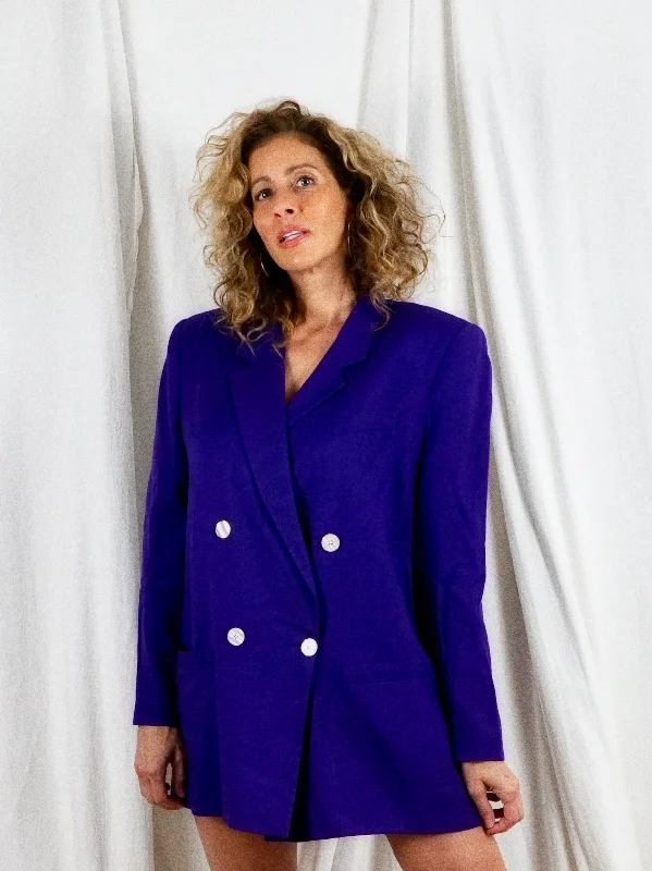 Special Price trendy utility jacketVintage Ultraviolet Purple Blazer