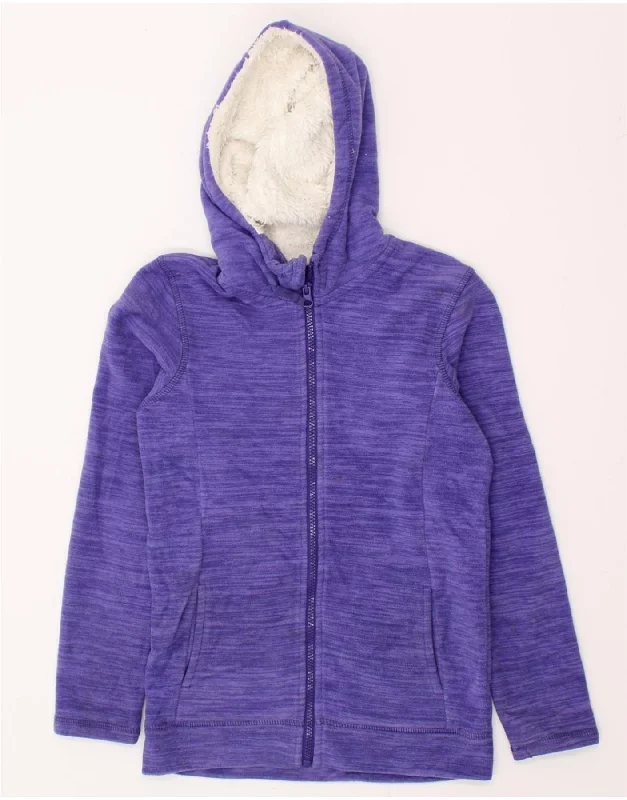 Massive Deals MOUNTAIN WAREHOUSE Girls Zip Hoodie Sweater 9-10 Years Purple Pinstripe
