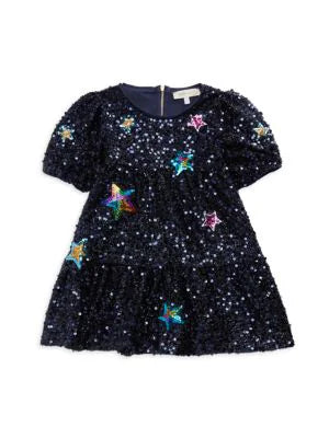 Huge Discounts office dressBaby Sara - Sequin Star Dress - Navy