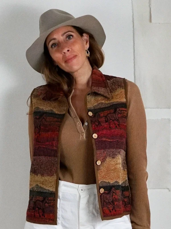Deal of the Week classic jacketVintage Desert Tapestry Horse Vest