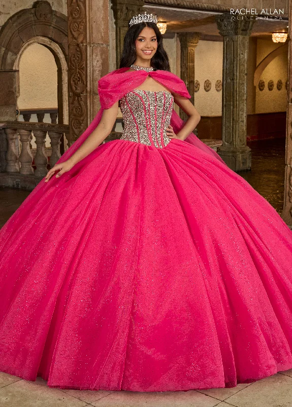 Customer Appreciation Sale elegant evening dressRachel Allan RQ1130 Long Beaded Quinceanera Ball Gown