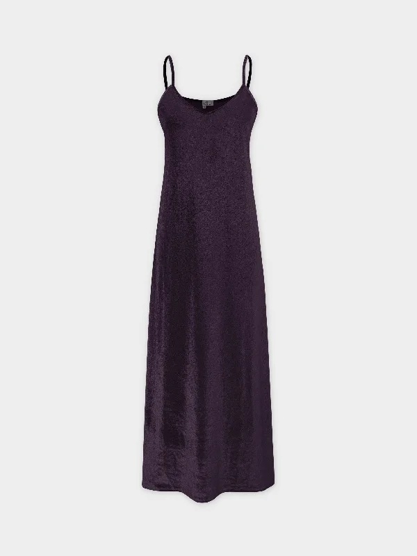 Early Access casual shift dressVelour Slip Dress - Brown
