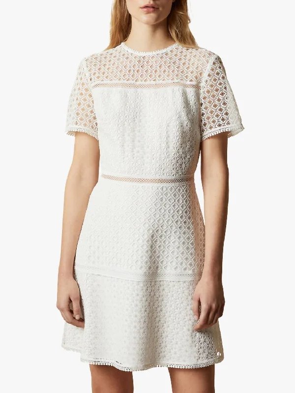 Exclusive Savings pleated maxi dressAllara Short Sleeve Lace Mini Dress In Ivory