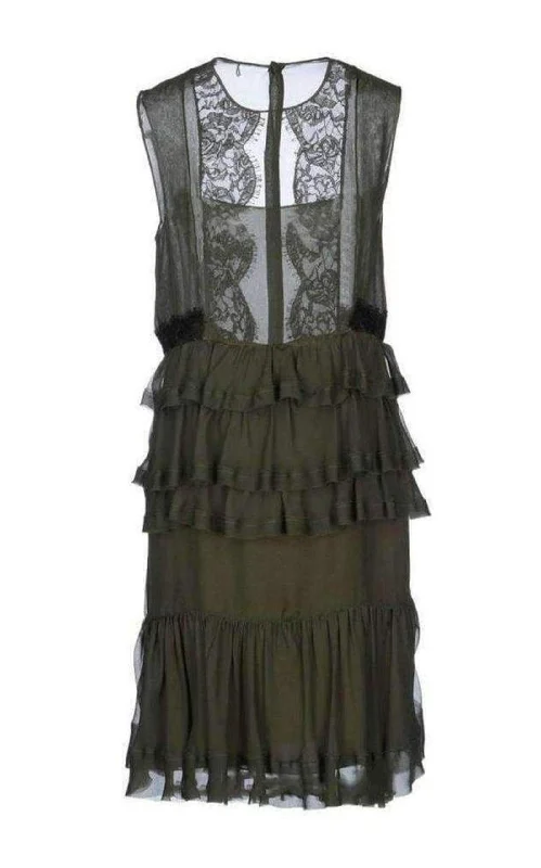 Online Specials chic wrap dressSilk Lace Ruffled Dress
