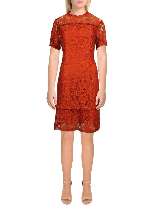 Deal Alert lace dressWomens Lace Knee Midi Dress