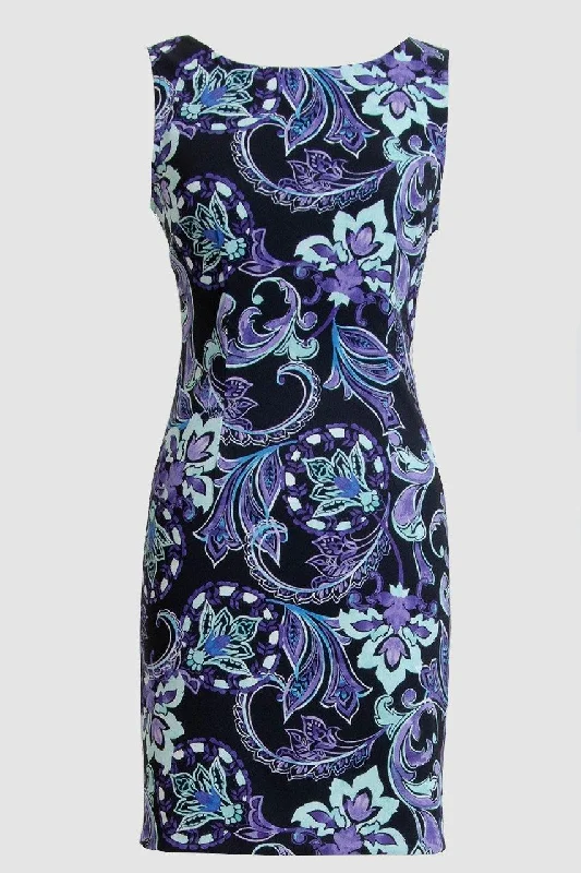 Price Rollback boho-chic dressConnected Apparel Short Sleeveless Aqua Print Dress