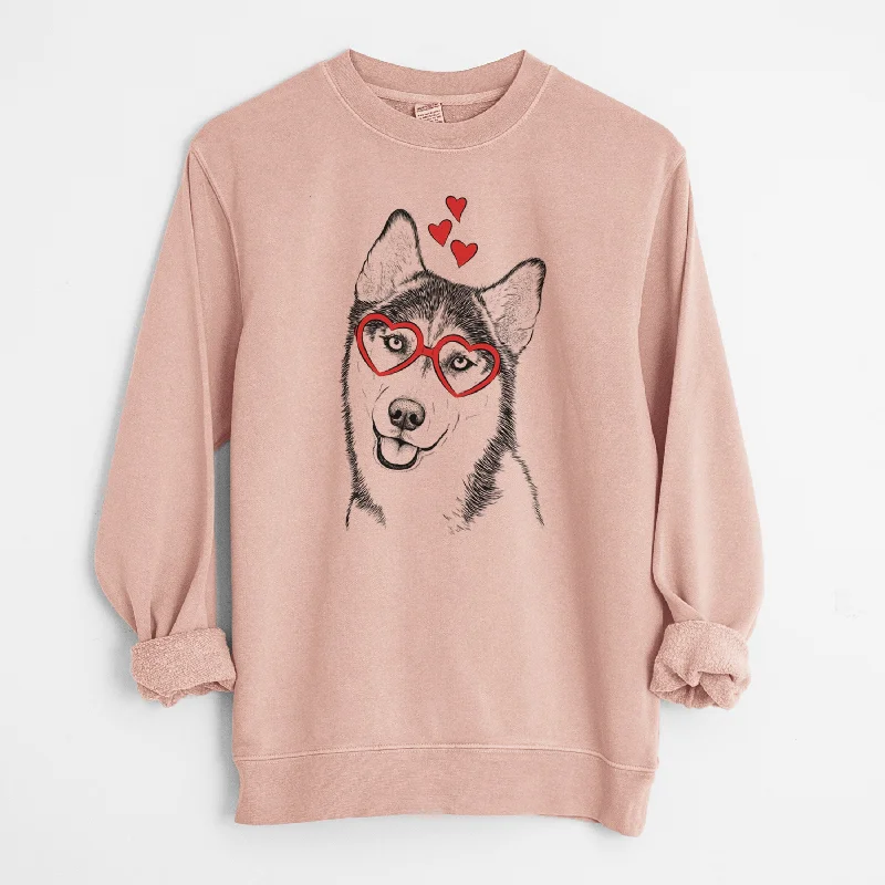 Hurry In fashionable gym hoodieValentine Remmie the Siberian Husky - Unisex Pigment Dyed Crew Sweatshirt Hurry In fashionable gym hoodieValentine Remmie the Siberian Husky - Unisex Pigment Dyed Crew Sweatshirt
