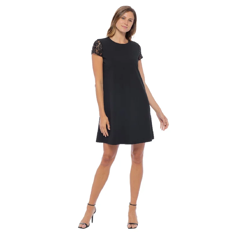 Hot Deal denim dressMarina  Short Sequin Illusion Sleeve Dress