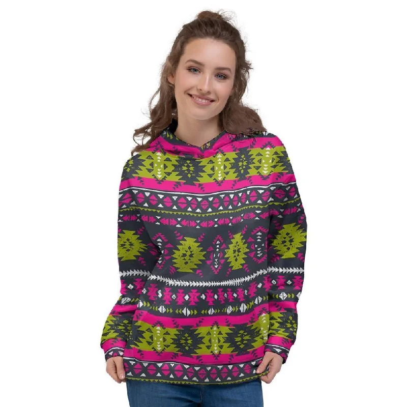 Lowest Price Pink Tribal Aztec Grunge Women's Hoodie