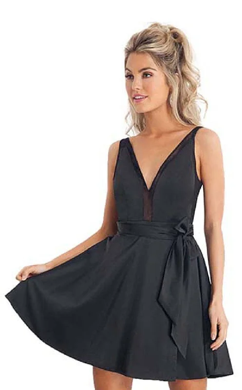 Hurry In casual knit dressRachel Allan Short Sleeveless Cocktail Dress L1180