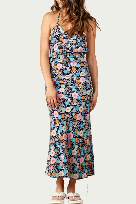 Reduced Prices winter dressFreesia Floral-Print Maxi Dress In Navy Floral