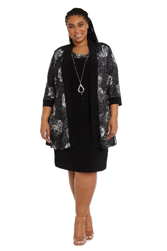 Shop and Save elegant dressR&M Richards 9203W Plus Size Printed Jacket Dress