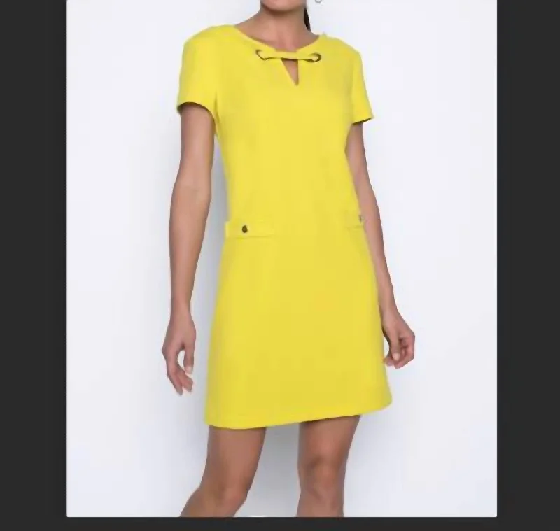 Price Meltdown trendy mini dressYellow Dress W Silver Hardware