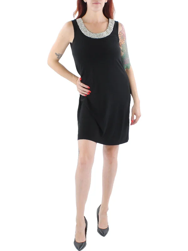 Discount Deals flowy evening dressPetites Womens Matte Jersey Embellished Cocktail Dress