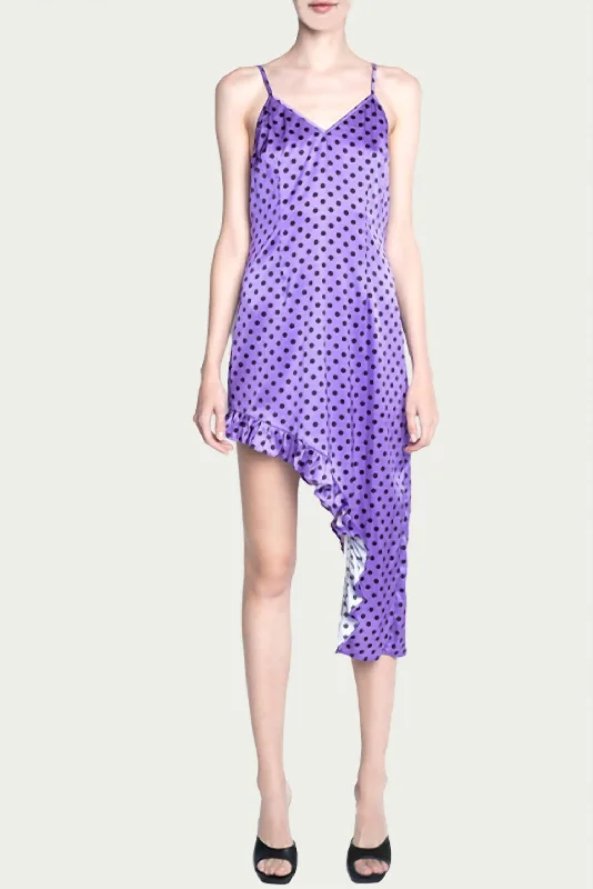 Grand Opening Sale t-shirt dressNebula Asymmetric Ruffled Silk Dress In Purple