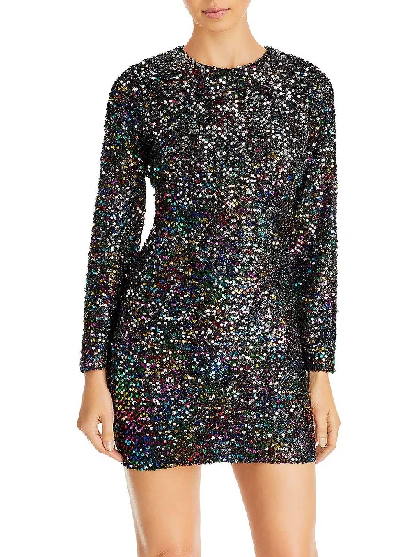 Now or Never casual shift dressWomens Sequined Mini Cocktail and Party Dress
