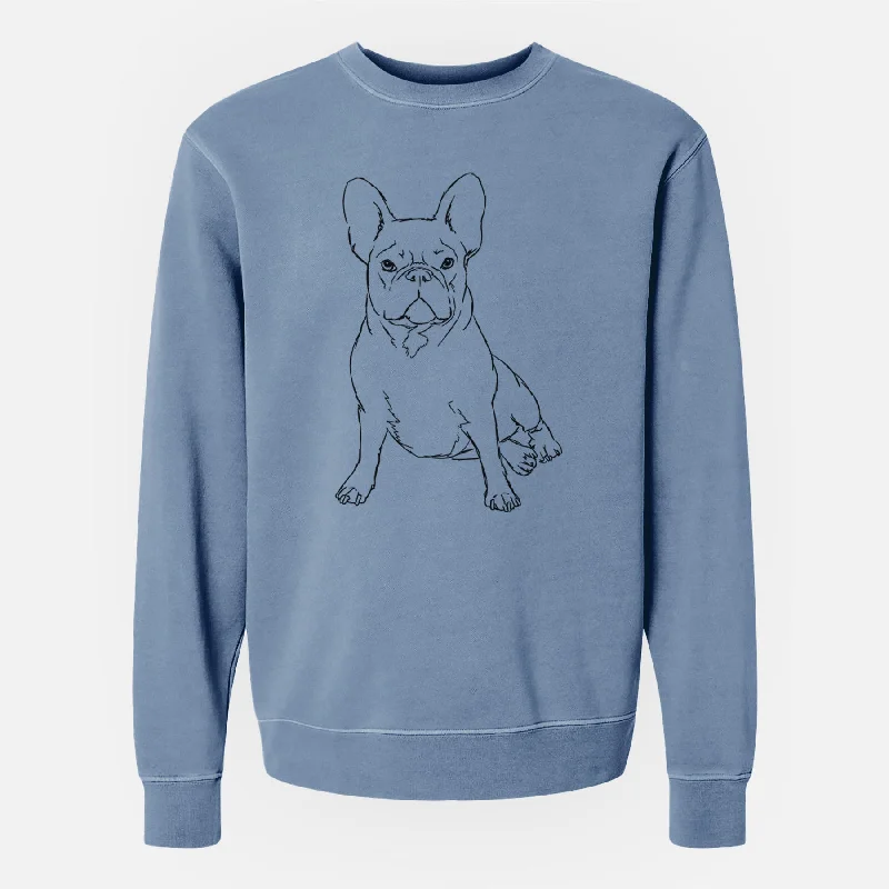 Discount Extravaganza modern athletic hoodieDoodled Violet the French Bulldog - Unisex Pigment Dyed Crew Sweatshirt Discount Extravaganza modern athletic hoodieDoodled Violet the French Bulldog - Unisex Pigment Dyed Crew Sweatshirt