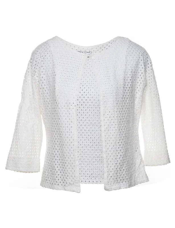 Price Meltdown chic jacketWhite Lace 3/4 Sleeve Evening Jacket - S