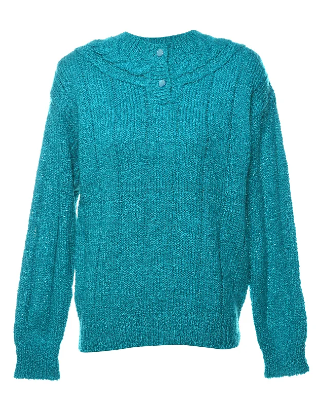 Amazing Deals casual leather jacketSterling Turquoise Jumper - M