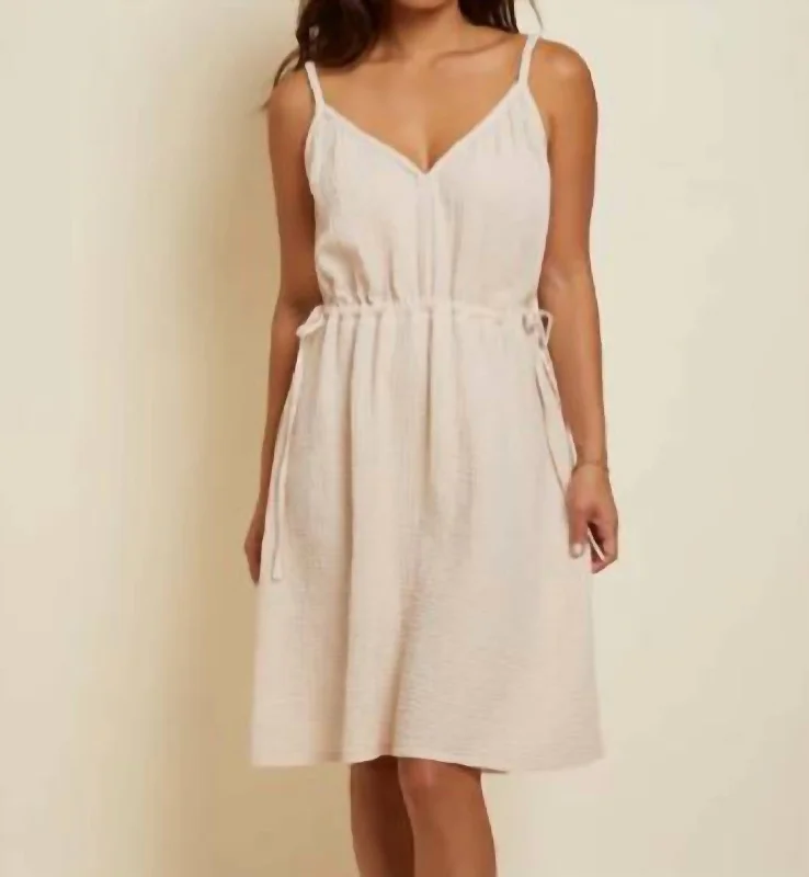 Special Price casual evening dressJenessa Side Tie Gauze Dress In Frothy