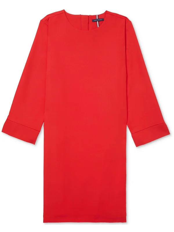 Price Slash pleated maxi dressAngela Womens Knee-Length Work Wear Shift Dress