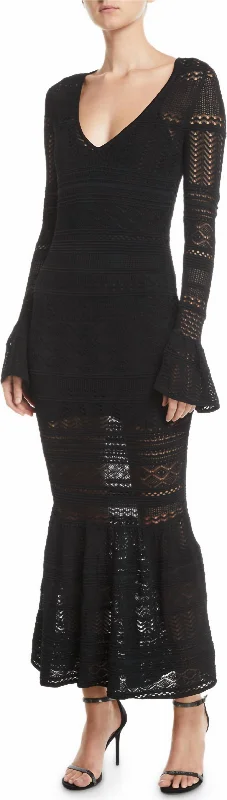 Low Prices off-shoulder dressDarcie Knitted Dress In Black