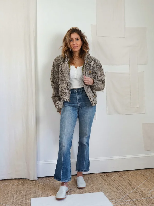 Big Discounts fitted jacketVintage Snakeskin Print Moto Jacket