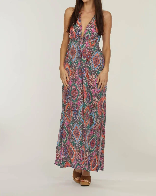 Major Savings vintage dressOriana Paisley Racerback Maxi Dress In Multicolor