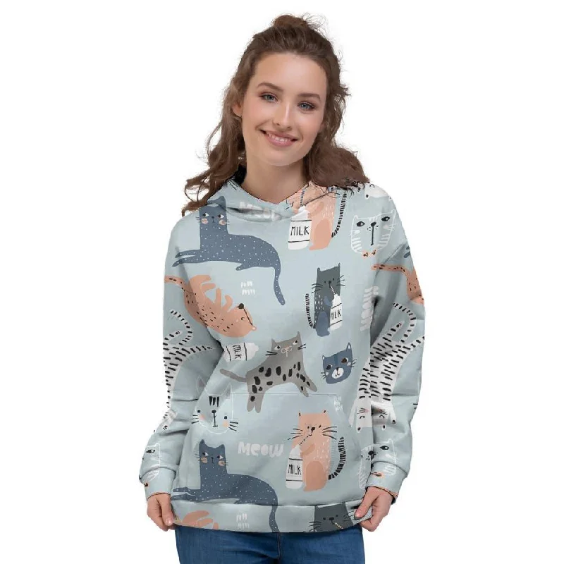 Referral Discount Meow Meow Cat Print Women's Hoodie