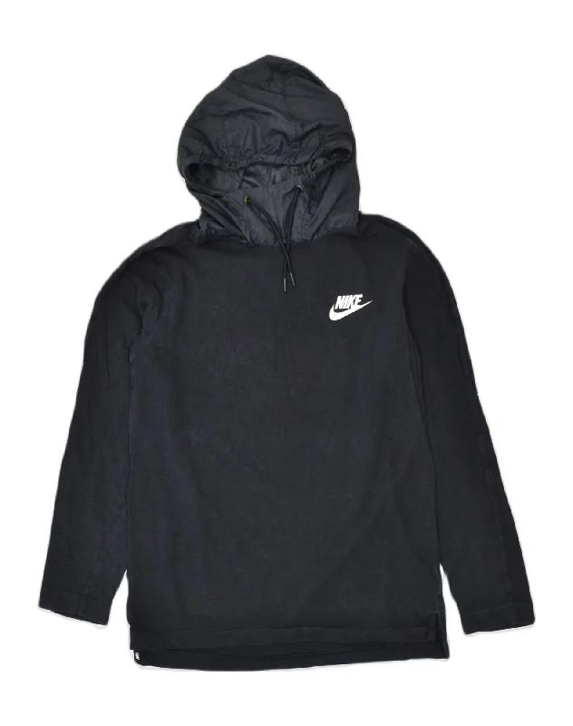 Quick Sale trendy hooded sweatshirtNIKE Womens Hoodie Jumper Medium Black Cotton