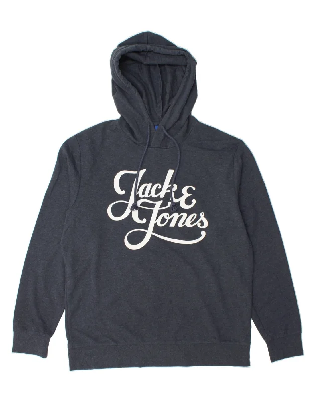 Exclusive Access JACK & JONES Mens Graphic Hoodie Jumper XL Grey Cotton