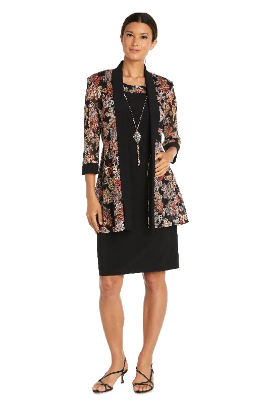 One-DAY Sale velvet dressR&M Richards 9043 Short Two Piece Print Jacket Dress
