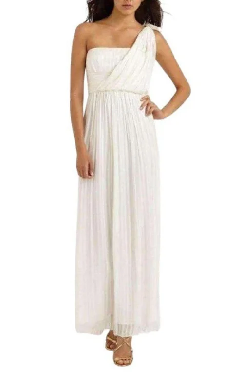 Year-End Sale sophisticated dressWhite One Shoulder Shadow Silk Dress