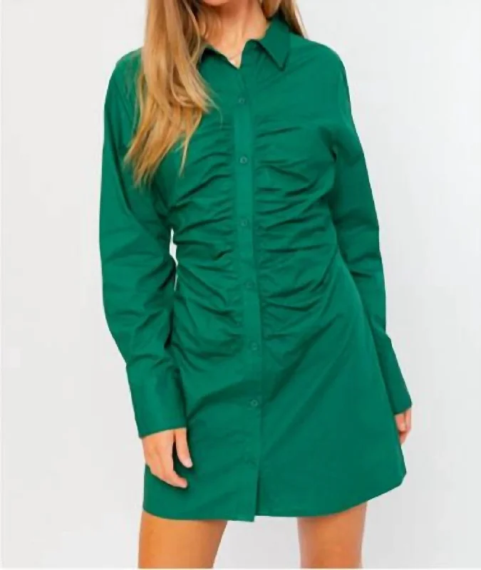 Buy More, Save More trendy mini dressShirt Dress In Green