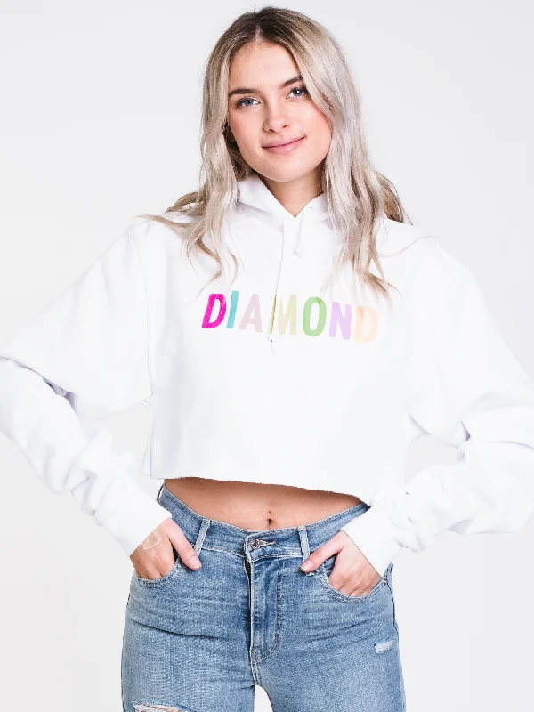 Big Discounts WOMENS COLOUR POP CROP PULLOVER HOODIE - CLEARANCE