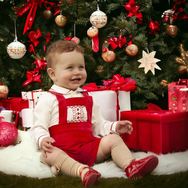 Sale Event bohemian dressBoys Red Velvet Romper