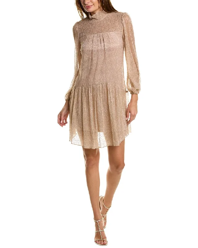 Deal Mania office dressMaison Tara Foiled Crinkle Mesh Mini Dress