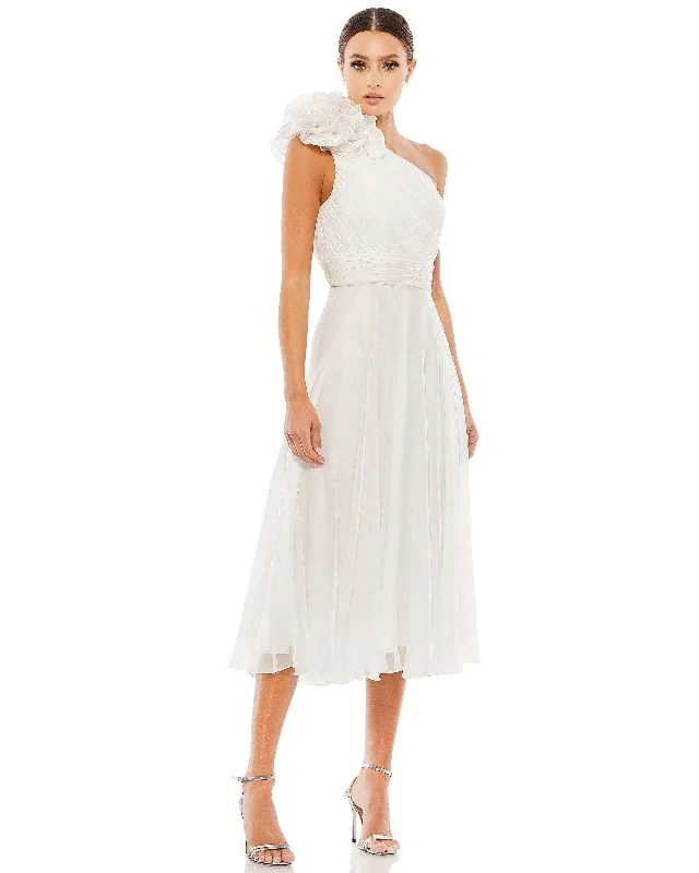 Savings Bonanza wrap dressMac Duggal 49491 Short One Shoulder Chiffon Dress